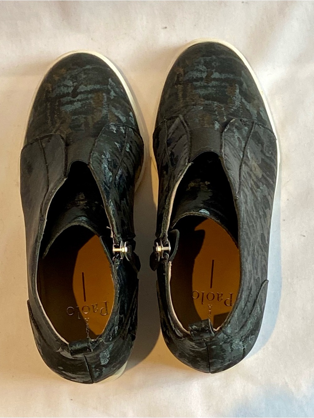 Linea Paolo Felicia Black Velvet Hidden Wedge Sneakers, Size 7.5 - Picture 3 of 7